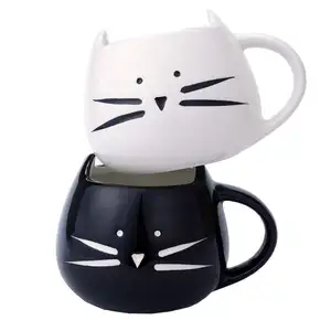 Komik sevimli kedi severler noel hediyesi kedi seramik bardak kahve çay süt, seramik kedi kupa