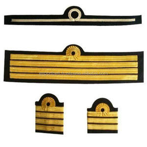 Parche de Epaulete de Cuero y Tela Oxford para Piloto OEM, Insignia de Rango de Dos Rayas Doradas, Trenza de Alambre Dorado Francés al por Mayor, Hecho a Mano - Product Image 5