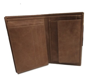Cartera corta de cuero genuino con cierre abierto Característica RFID Patrón de caramelo Ranuras para tarjetas Forro de poliéster - Product Image 3