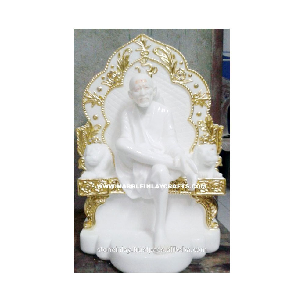 Красивая мраморная статуя Сай Baba ручной работы