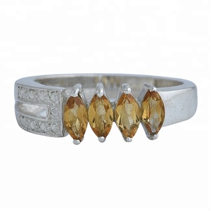 925พลอยซิทรินสีเหลืองเหลี่ยมเพชรพลอยธรรมชาติแหวนอัญมณีสีเงินสเตอร์ลิงแหวนเงินชุบเงินแหวนแฟชั่นสำหรับผู้หญิง - Product Image 1