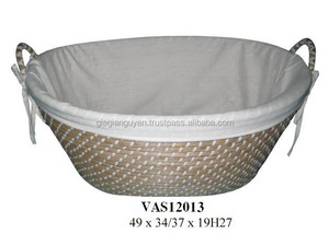 WOVEN ROUND RATTAN <b>BASKET</b>/ BABY PRAM RATTAN <b>BASKET</b>/ <b>WICKER</b> LARGE ROUND <b>BASKET</b> - Product Image 4
