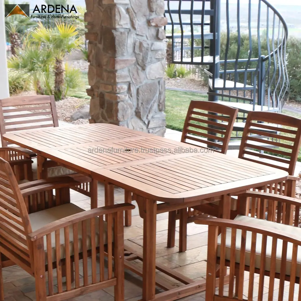 Ardena Bancs de jardin Meubles de salle à manger en bois de teck Ensemble de restaurant Meubles en bois Mobilier d'extérieur moderne