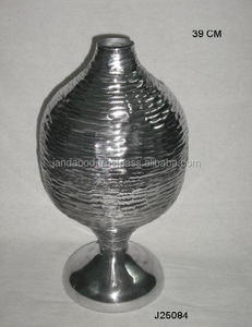 Florero con patrones de calidad martillada en pulido de espejo hecho en hoja de aluminio decoración del hogar jarrón de Decoración de mesa - Product Image 2