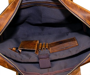 Elegante hecho a mano de cuero de grano superior de buena calidad maletín portátil Satchel Office Crossbody Bags - Product Image 5