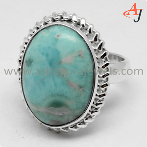 จักรวาลรูปไข่ Sky_Blue Larimar Bezel 925แหวนเงินสเตอร์ลิง,925เครื่องประดับเงินสเตอร์ลิง,ออนไลน์พลอยเครื่องประดับเงิน - Product Image 2