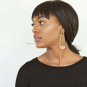 Bijoux africains en laiton vintage, boucles d'oreilles modèle Simple, mariage de noël pour cadeaux - Product Image 2