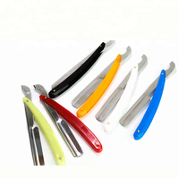 Rasoir turc à lame en acier inoxydable avec logo personnalisé, manche en plastique ABS, rasoir turc pour barbier