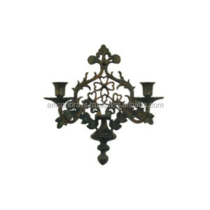 Applique da <span class=keywords><strong>Parete</strong></span> in Ottone Anticato <span class=keywords><strong>Portacandele</strong></span> Moderno Artistico - Product Image 4