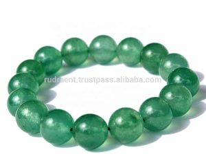 สร้อยข้อมือลูกปัดอัญมณี12มม. สีเขียว Aventurine กำไลยืดได้หินคริสตัลบำบัดธรรมชาติสร้อยข้อมือลูกปัดแฟชั่น - Product Image 3