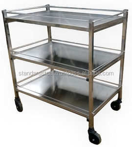 รถเข็นอุปกรณ์แพทย์เหล็กมาตรฐาน 3 ชั้น รถเข็นอุปกรณ์ทางการแพทย์ รถเข็นมายอสำหรับผ่าตัด ราคา - Product Image 3