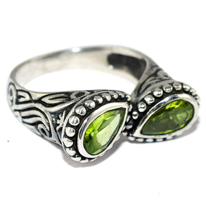 สไตล์ลูกแพร์รูปร่าง Peridot 925แหวนเงินสเตอร์ลิงเครื่องประดับเงินสดขายร้อนเครื่องประดับเงิน - Product Image 1
