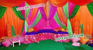 Cortina de escenario con diseño de pavo real bordado, telón de fondo colorido exclusivo para boda india - Product Image 5