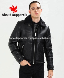 Men's High Quality Fashion Design <b>Sheep</b> <b>Skin</b> Leather Motorcycle <b>Jacket</b> Turtleneck Collar Plus Size Zipper Closure Casual - Product Image 5