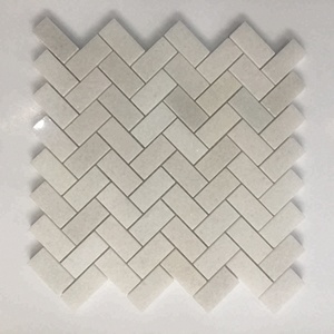 Hiện đại màu trắng sữa xương cá Thiết kế đá tự nhiên khảm sàn gỗ thủy tinh gạch đá cẩm thạch cho các bức tường nội thất và bơi đồ họa - Product Image 3