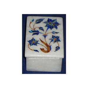 Caja de joyería de piedras preciosas de mármol - Product Image 1