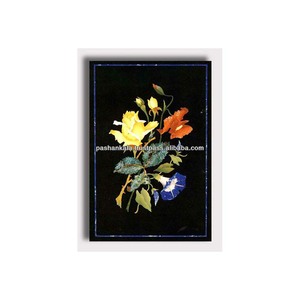 Mesa de centro de trabajo con incrustación de mármol, marquesina - Product Image 1