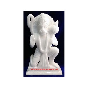 รูปปั้นพระฮันมูนหินอ่อนมาครานาสีขาวบริสุทธิ์ - Product Image 1