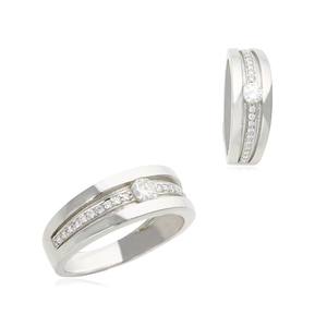 18kt White <b>Gold</b> Diamond <b>Ring</b> Stainless Steel Swivel Anti Stress <b>Anxiety</b> Finger <b>Rings</b> Jewelry Spinners <b>Ring</b> for Men - Product Image 1