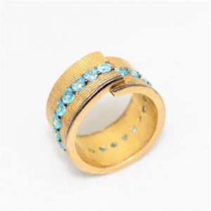 Nuevo Anillo de Eternidad con Topacio Azul Clásico en Plata de Ley 925 de la Colección Infinity, Chapado en Oro de 18k - Product Image 1