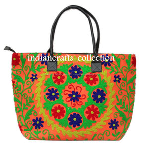 อินเดียกระเป๋าสะพาย Tribal Bohemian Vintage Suzani เย็บปักถักร้อยผู้หญิงชาติพันธุ์ Hand Made กระเป๋า - Product Image 3