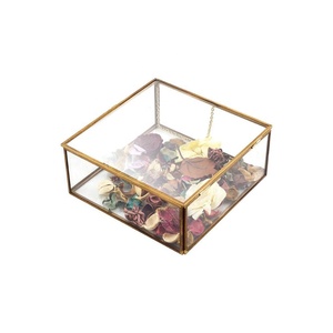Boîte à photos en verre 5x7 avec des accents en laiton pour l'affichage de bijoux - Product Image 6