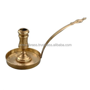 Small Shiny Nickle <b>Candlestick</b> <b>Holder</b> - Product Image 4
