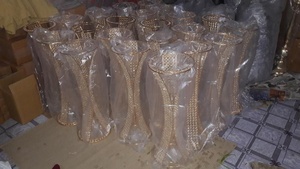Centre de table de mariage en cristal or et argent scintillant, boule de cristal avec support, pièce maîtresse pour la maison et le mariage - Product Image 3