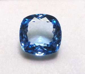 Atractiva piedra preciosa de Topacio Azul suizo, forma de cojín semipreciosa, piedra de corte facetado de Topacio Azul suizo suelto para fines de joyería - Product Image 4