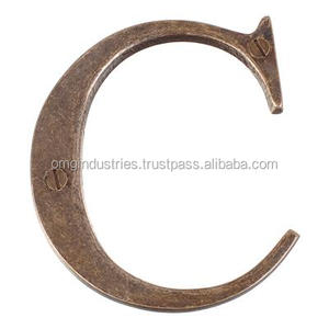Comprar al por mayor números de latón antiguo del cero al nueve para puerta, placa de número de casa, número de puerta con acabado lacado de 75 mm - Product Image 3
