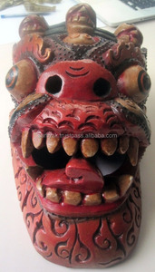 Máscara de Dragón Hecha a Mano Más Vendida, Decoración de Pared de Estilo Religioso, Arte en Madera de Álamo Hecho en Nepal para Decoración del Hogar y Regalos - Product Image 4