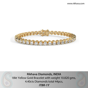 Venta al por mayor 18kt oro amarillo diamante pulsera y brazalete joyería Premium - Product Image 6