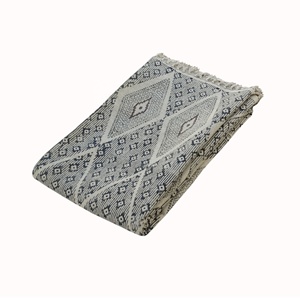 Dhurrie-alfombra con estampado de bloque de madera, Estilo Vintage, 5x8 pies, tejida a mano, hecha a mano, de un tipo, de algodón bohemio - Product Image 6