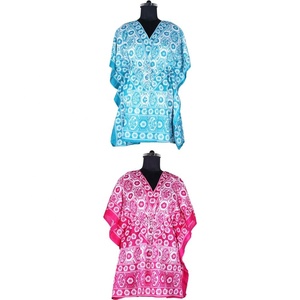 Vêtements grande taille 2025 vente en gros de modèles courts caftan imprimé main bloc caftan indien fait à la main Caftan Abaya caftan caftan arabe - Product Image 2