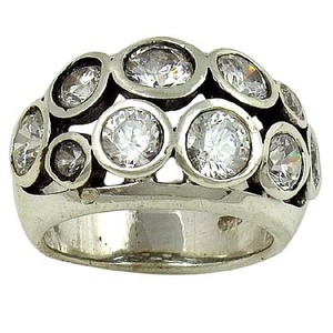 Anillos de boda de compromiso de Zirconia cúbica clásica de lujo de gama alta Plata de Ley 925 para mujer Anillos de circonia cúbica para fiesta y boda - Product Image 1