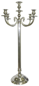 Bougeoir en argent plaqué moderne avec cinq bras, bougeoir pour décoration de table à manger, vente en gros - Product Image 4