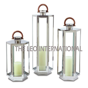 luxury metal <b>lanterns</b> candle jars wedding centerpieces glass candle jars - Product Image 1