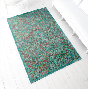 Alfombra de Área de Lujo Moderna con Diseño Floral, Tejida a Mano con Pelo Cortado, de Algodón/Lana, Antideslizante, Lavable, 8mm de Grosor - Product Image 5