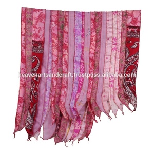 Vintage Silk Stole/<b>Scarf</b> Reversible Multi Color Sari Patchwork <b>Neck</b> Wrap Handmade <b>Scarves</b> Indian Sari Patches Reversible <b>Scarf</b> - Product Image 3