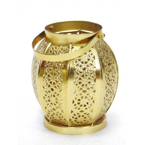 Linterna de huracán de oro redondo de filigrana antigua, decoración del hogar, nueva - Product Image 1