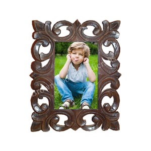 Luxurious MDF <b>Wood</b> Photo Frame Handmade with Intricate Carvings High Quality Indian Manufacturer Exporter - Product Image 1