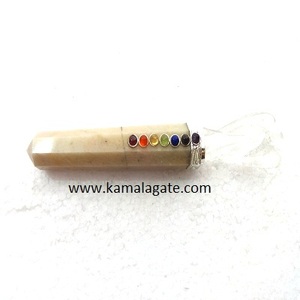 Vente en gros 7 Chakra Pierre de lune naturelle Cristal Ange Baguette de pierres précieuses Pierre semi-précieuse Artisanat en vente - Product Image 1