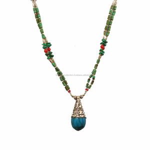 Collier de mode tibétain en turquoise naturelle népalaise de style antique, vente en gros, pour femmes, idéal pour fiançailles et anniversaires - Product Image 1