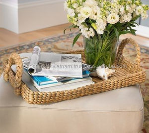 Bandeja Vietnamita Única de Jacinto de Agua con Asas, Elegante Bandeja - Product Image 3
