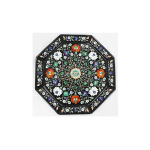 หินอ่อนสีดำ Pietra Dura หินอ่อนตารางด้านบน - Product Image 1