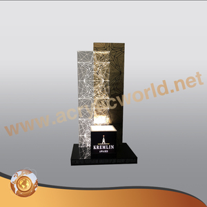 Glorifier de bouteille de vin en acrylique personnalisé personnalisé Led socle d'éclairage présentoirs comptoir d'affichage de vin - Product Image 2