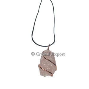 จี้ลวดห่อโรสควอตซ์ - Product Image 1