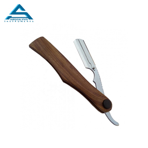 Servicio OEM profesional Mango de madera Maquinilla de afeitar Corte Peluquería Herramienta Acero inoxidable 50g Peso - Product Image 5