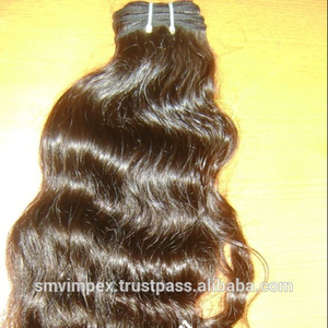 100% Tejido de cabello humano indio crudo sin procesar. Cabellos de extensión alineados con cutícula. Textura de onda de cabello de color marrón natural - Product Image 3