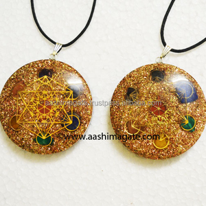 Pendentifs faits à la main en cuivre Orgone Chakra Pierre précieuse Feng Shui Plaque Style Organique Pendentif Souvenirs Motif Organique - Product Image 1